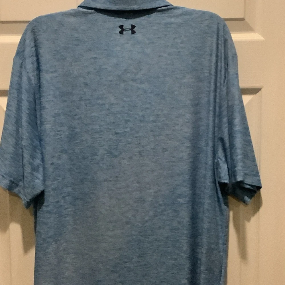 Under‎ Armour Men's Heathered Blue Polo, loose, Heatgear, XL